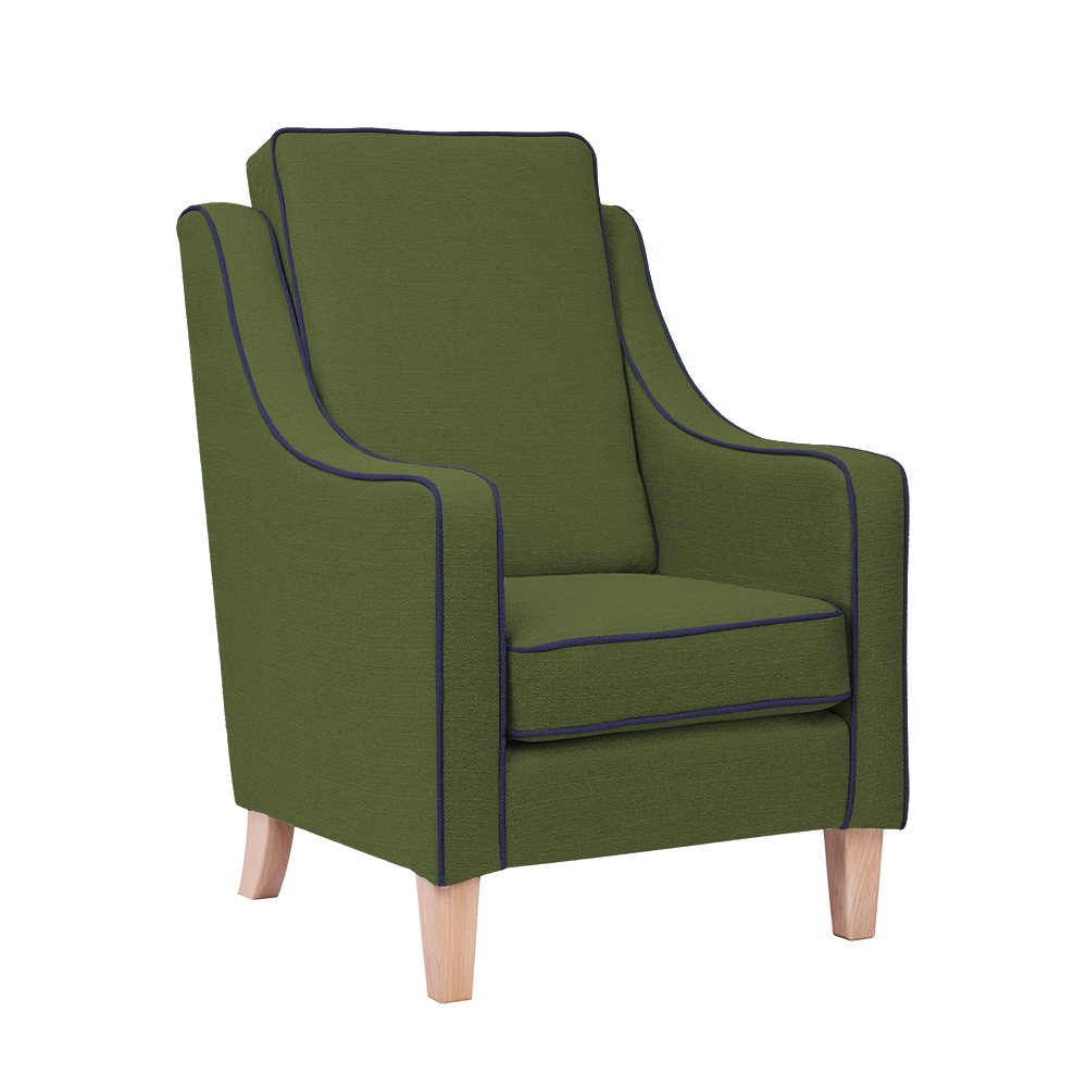 Burley High Cushion Back - Fleck Moss_Finezza Teal